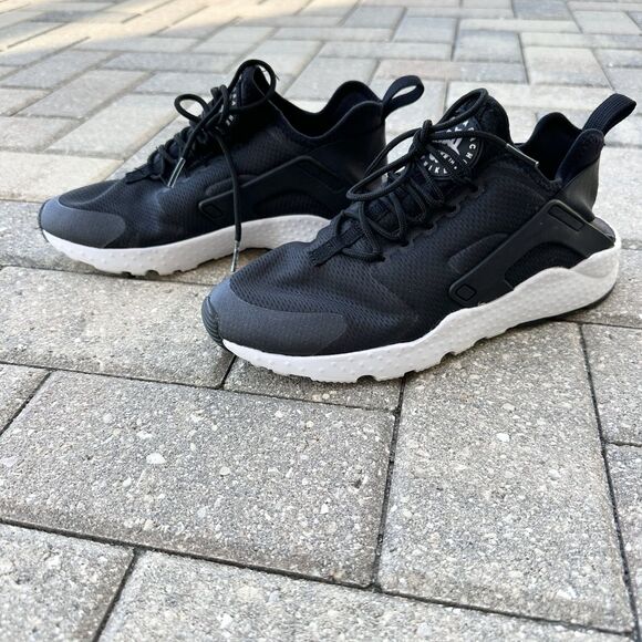 Nike Shoes Womens 8.5 Nike Air Huarache Run Ultra Sneakers Black Low - Picture 7 of 9